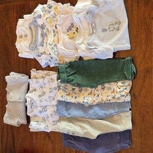 Baby Boy Neutral Blue Pastel Baby Animal Clothing Set 3-6M